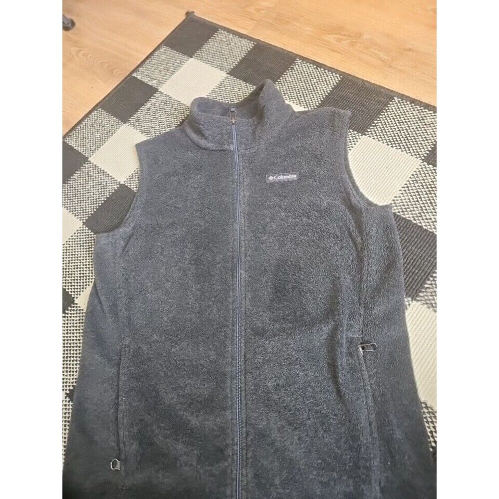 Columbia‎ Vest Child's Large 14/16 Grey Full Zip Fleece  Preppy Hiking Outdoors